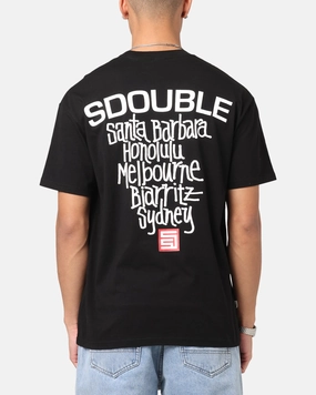 S Double Cities T-Shirt Black Circular Knit Construction