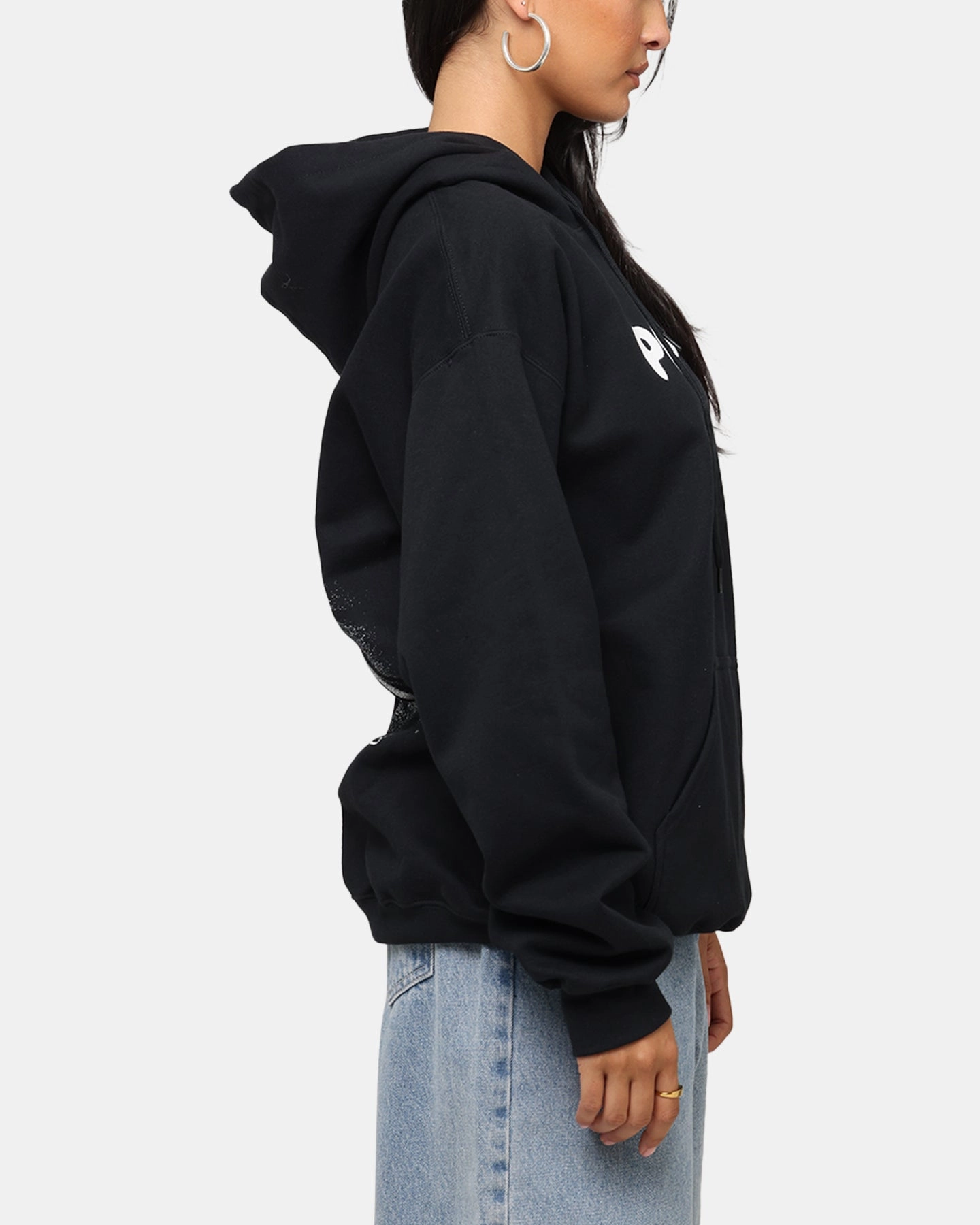 Poppy Negative Spaces Hoodie Black Athletic Fit Merchandise