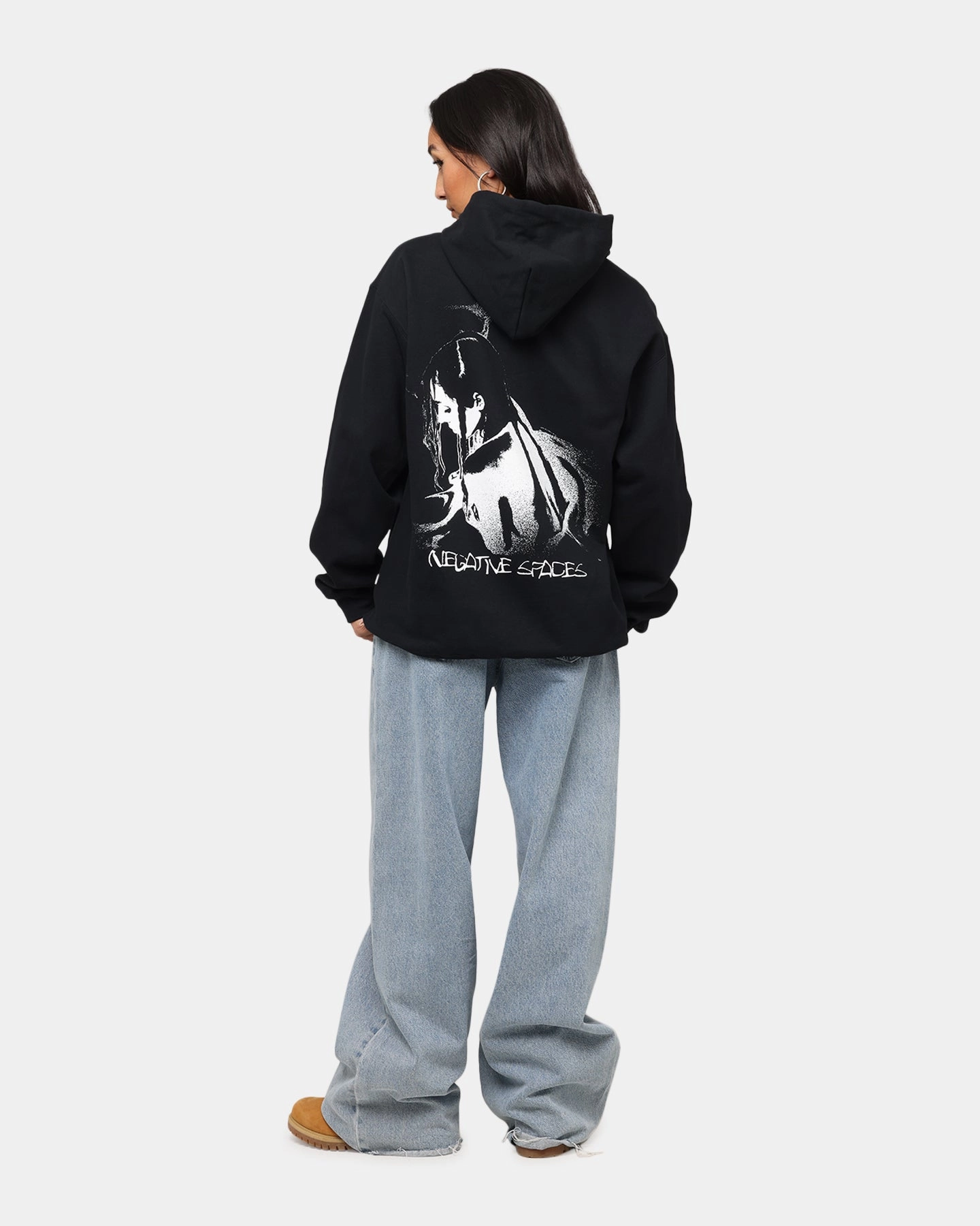 Determination Full Zip Closure Poppy Negative Spaces Hoodie Black