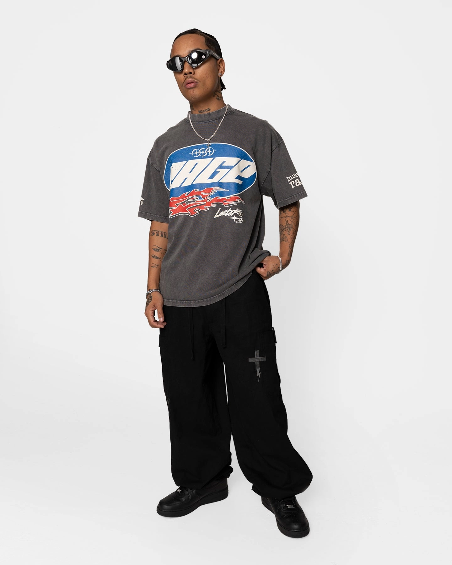 winter warmth Loiter Rage Racer Vintage T-Shirt Charcoal
