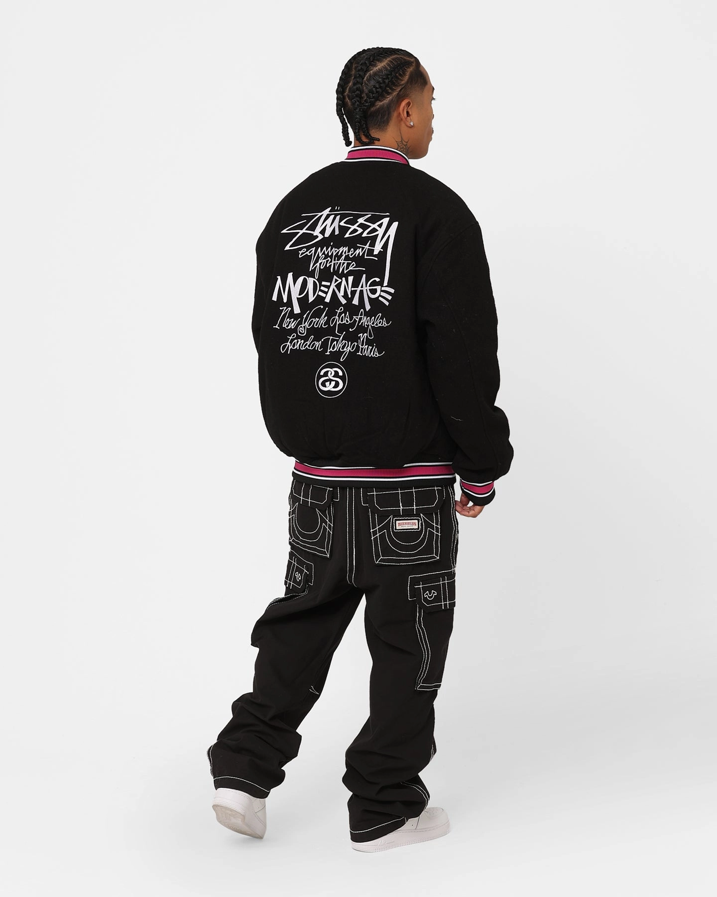 Stussy Varsity Jacket Black Taped Edges WeightDispersing Padding