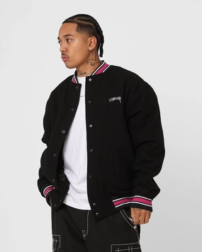 Fast Fit Trendy Jacket Design Stussy Varsity Jacket Black