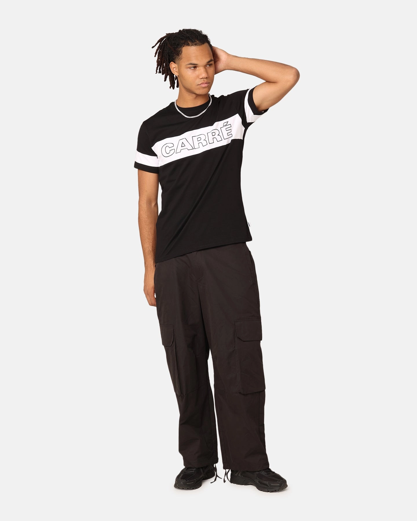 Carre Bars T-Shirt Black/White Chill Wear Sustainable Dye Process