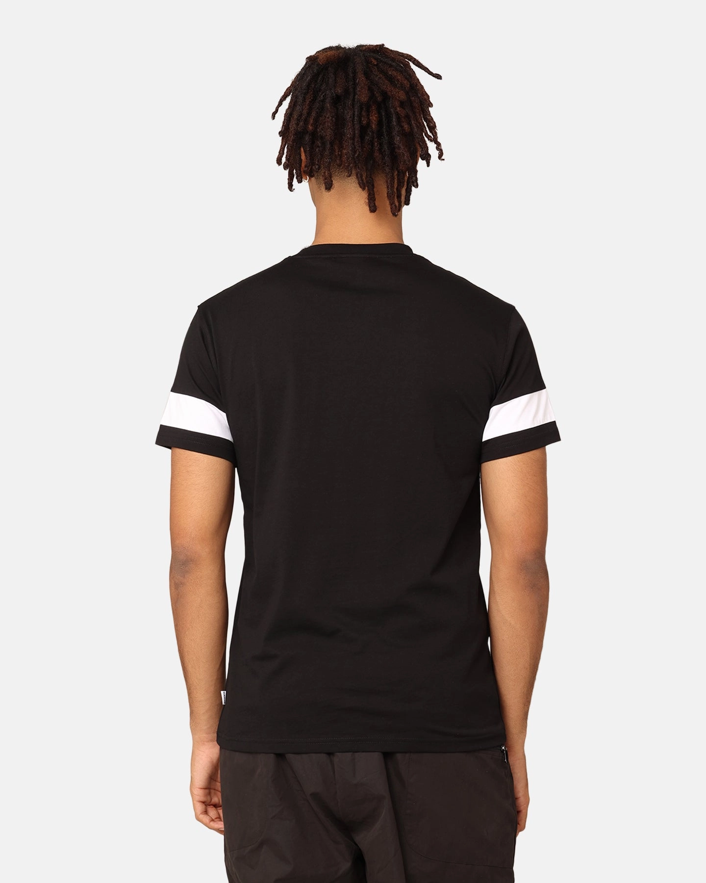 Casual Wear PocketDetail Carre Bars T-Shirt Black/White