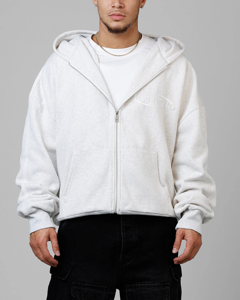 Loiter Night Vision Hoodie Grey Marle picnic - goers cold