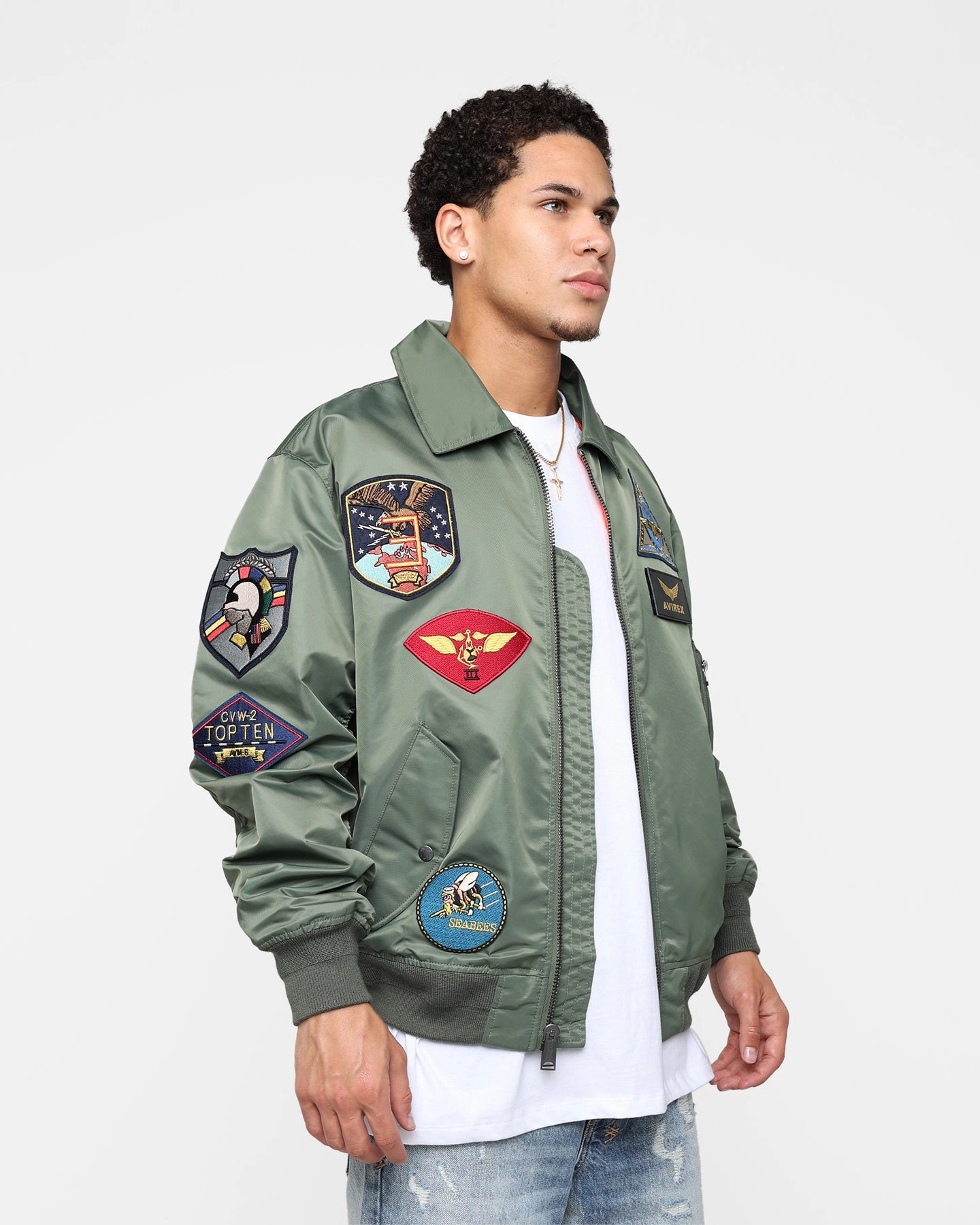 Avirex CWU-45P Flight Jacket Flight Green Button