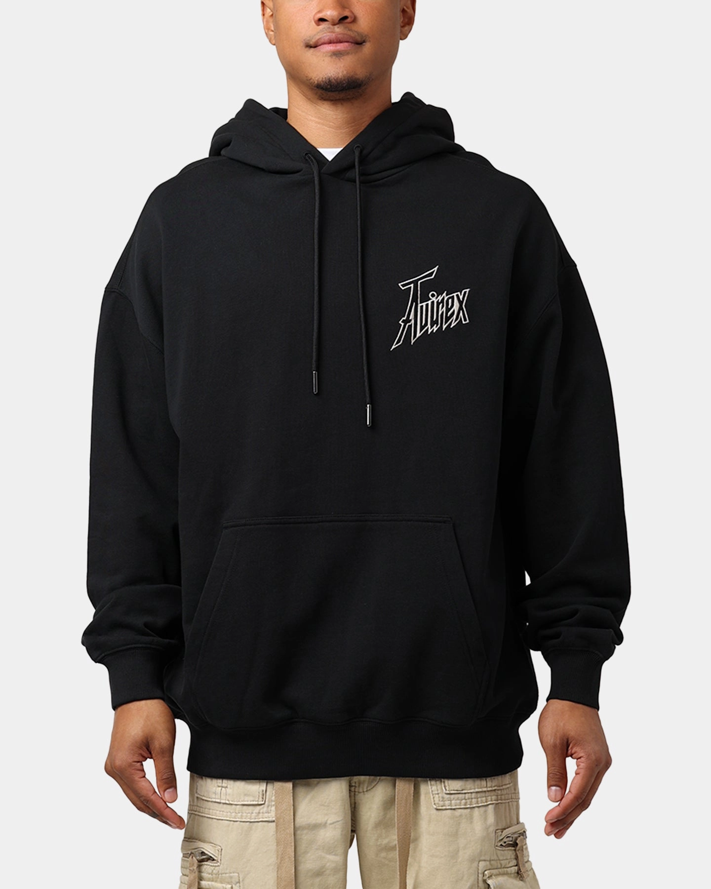 Pendant Reinforced Shoulders Avirex Dragon Hoodie Black