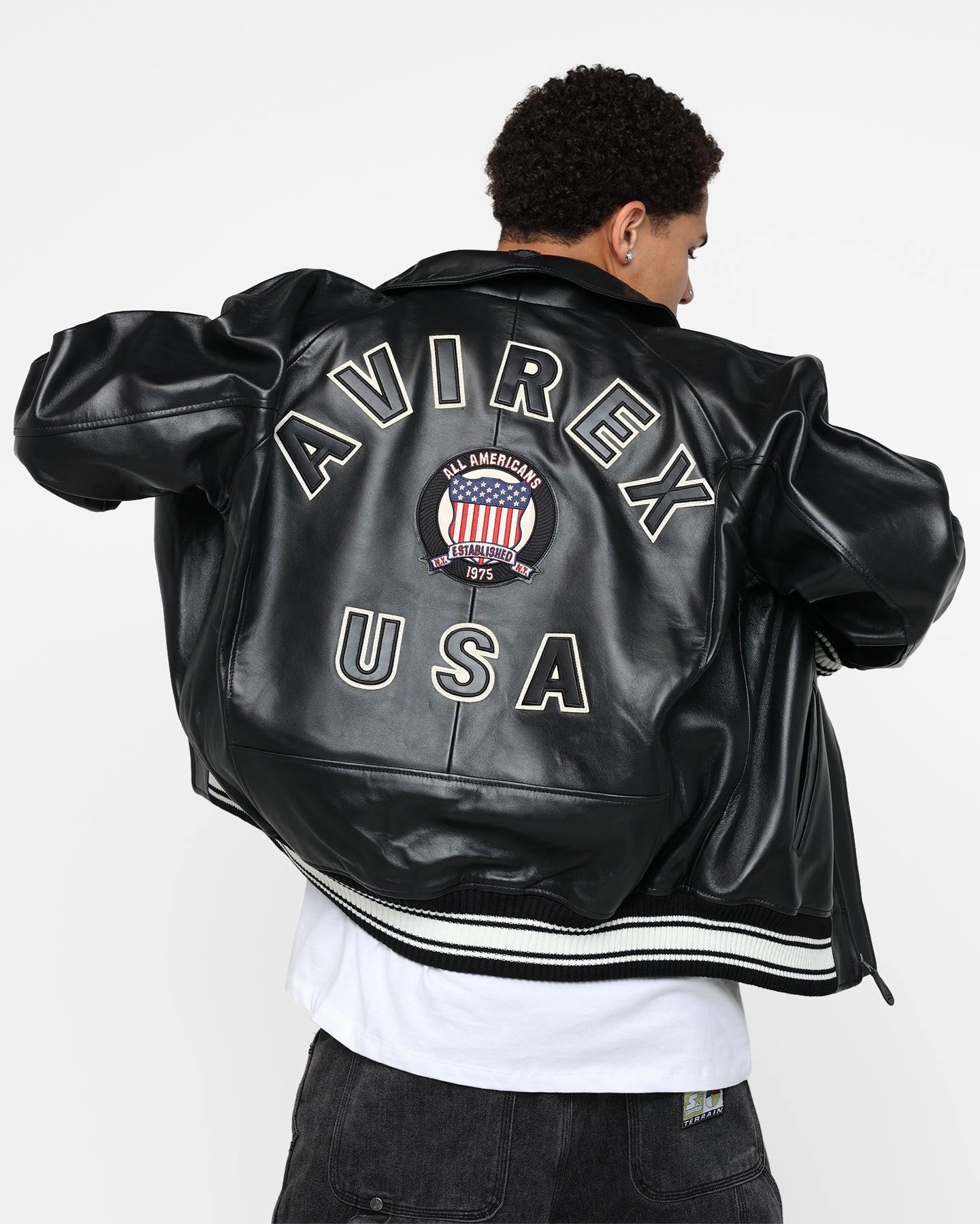 Share AbrasionResistant Edging Avirex Icon Jacket Jet Black
