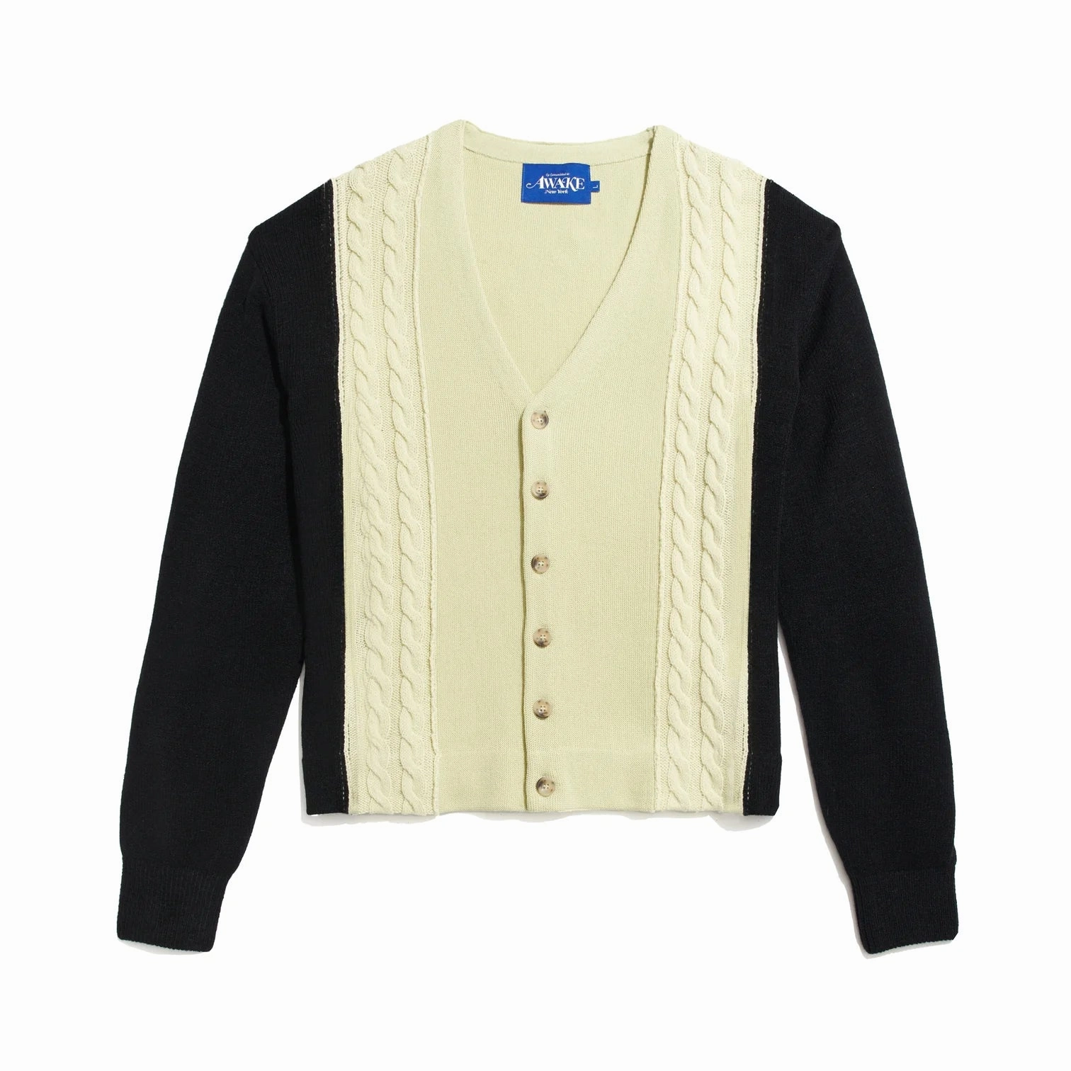 High-quality goes with sweatpants Awake Contrast Panel Wool Cardigan