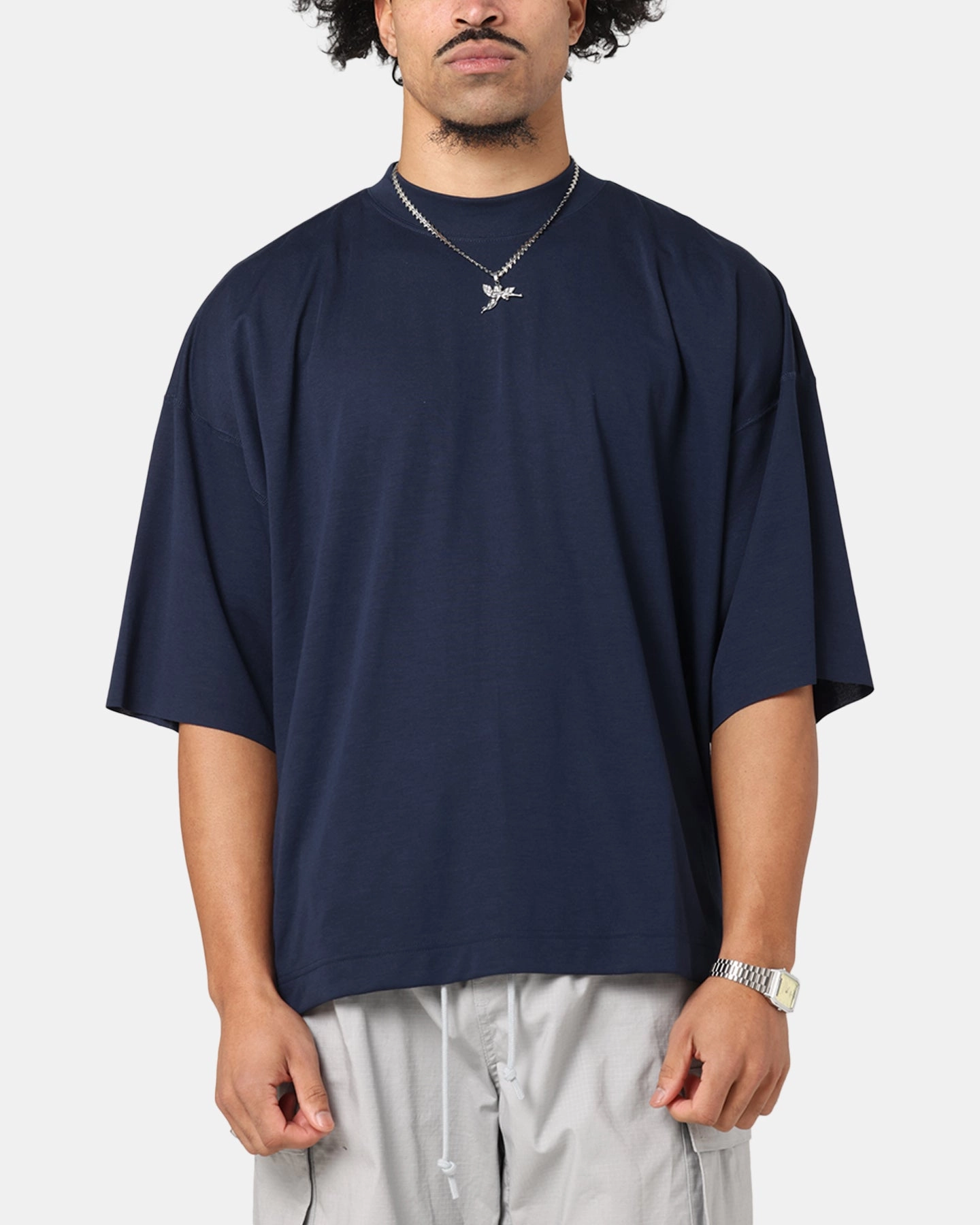 Nike Sportswear Tech Knit T-Shirt Obsidian/Black Essential Look Natural Fiber Blend