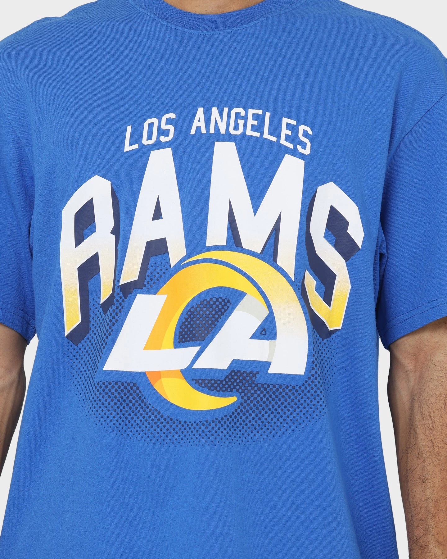 Smooth Neckline Feminine Appeal Majestic Athletic Los Angeles Rams Vintage Arch T-Shirt Royal