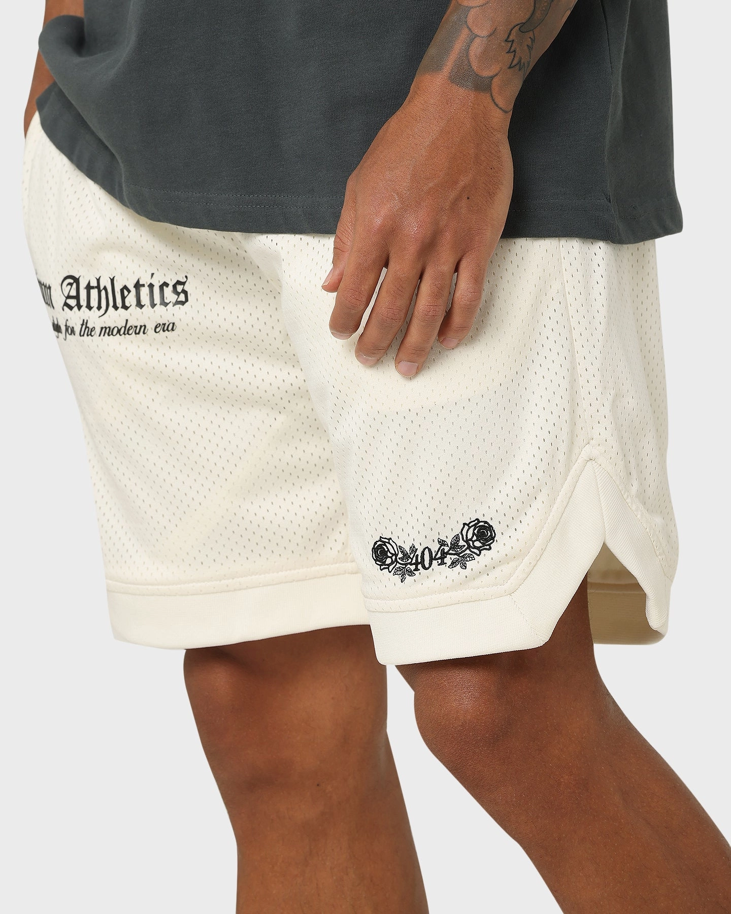 Quick Dry Material 404 Premium Athletics Basketball Shorts Off White