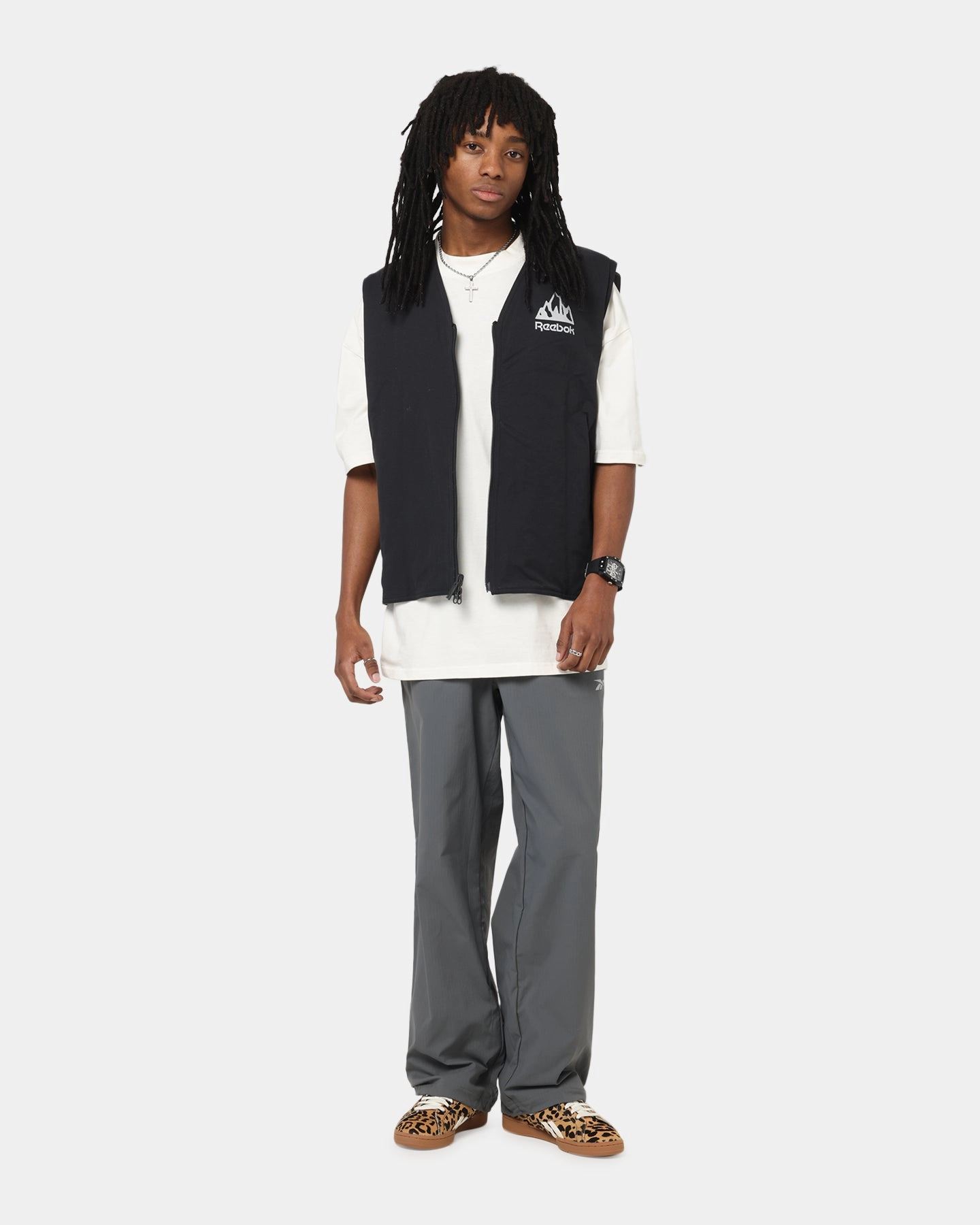 Reebok X Market Reversible Vest Black/Silver Waterproof Fabric