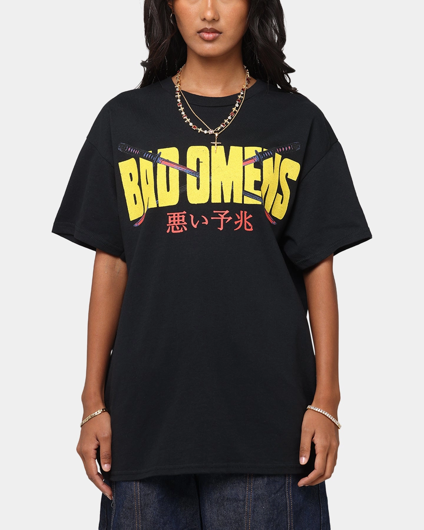 Soft touch finish Bad Omens Samurai Girl T-Shirt Black