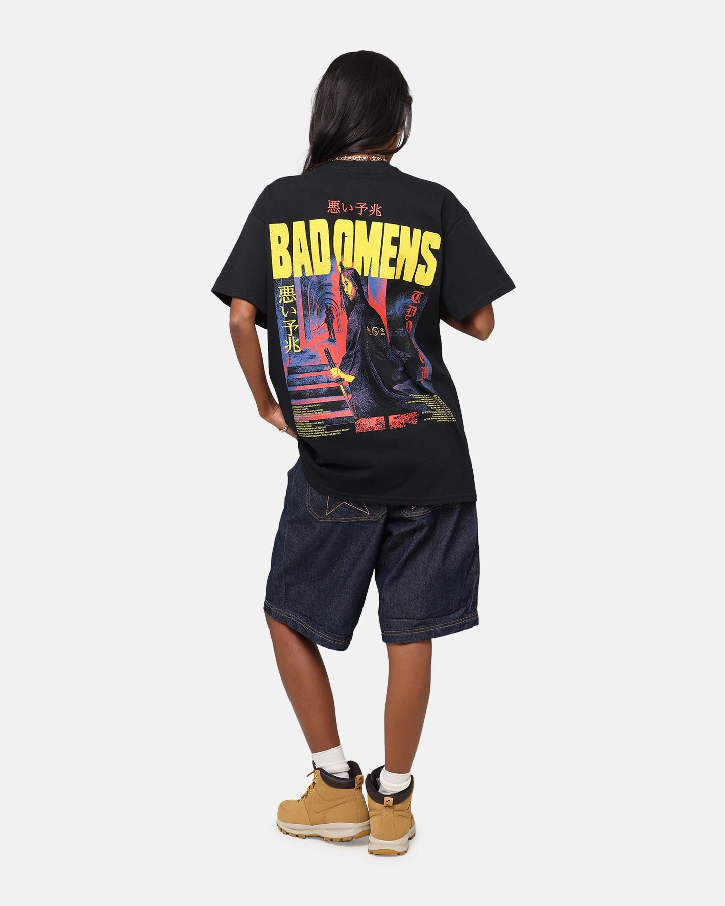 Breathable wear Bad Omens Samurai Girl T-Shirt Black