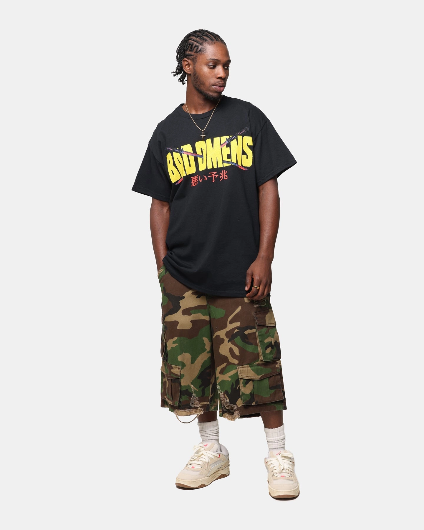 Prom Breezy Design Bad Omens Samurai Girl T-Shirt Black