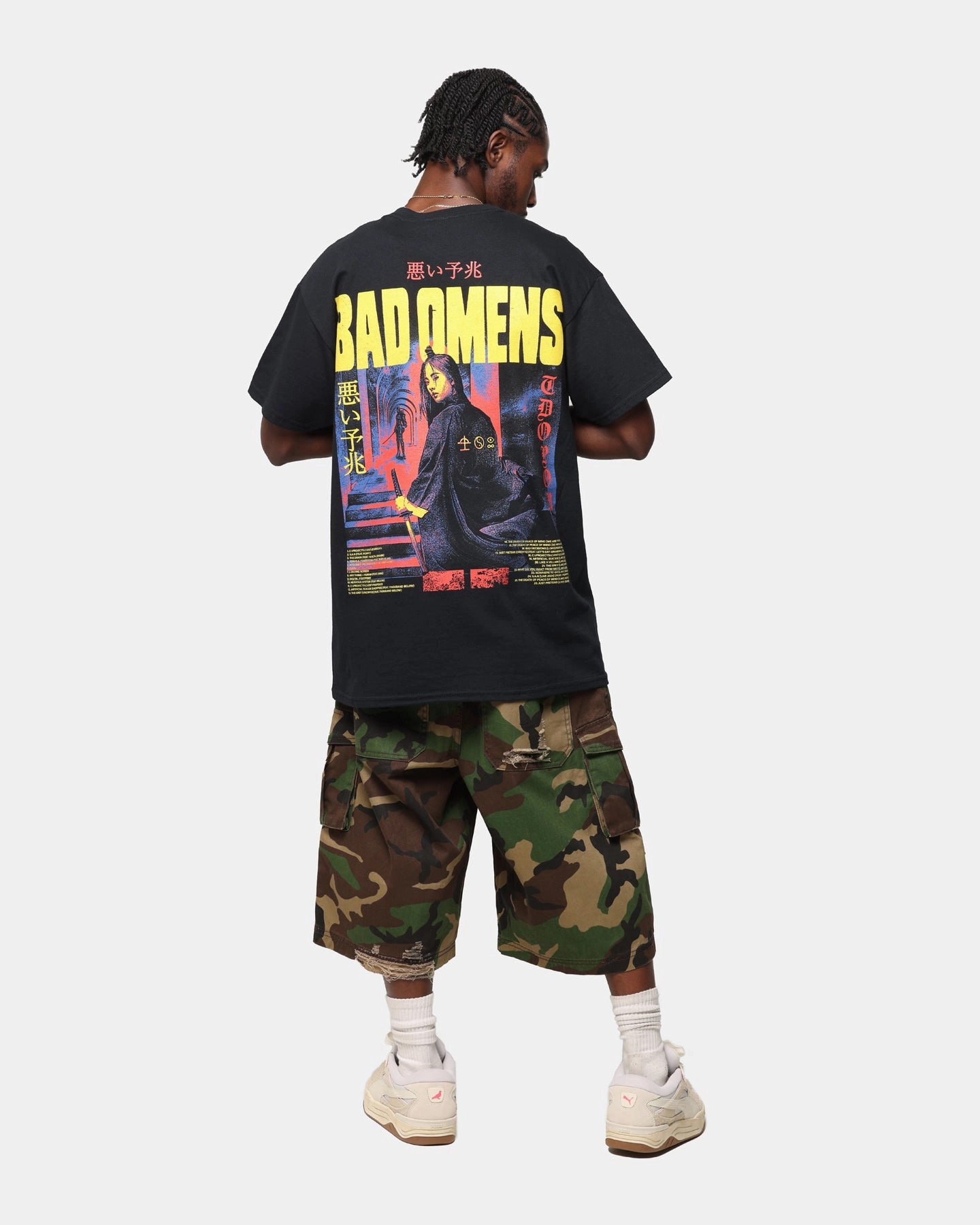 Bad Omens Samurai Girl T-Shirt Black Colorfast Material Casual Essentials Wear