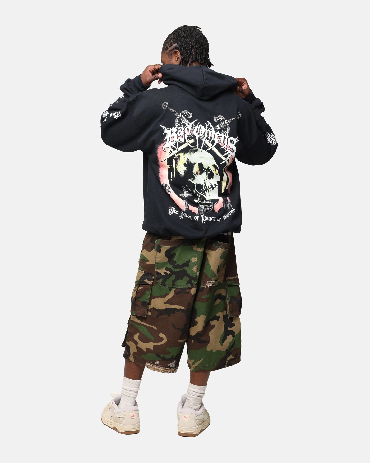 Bad Omens Skull Grave Hoodie Black Argue Christmas