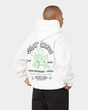 Seamless Edging Goat Crew Best Buds Hoodie White