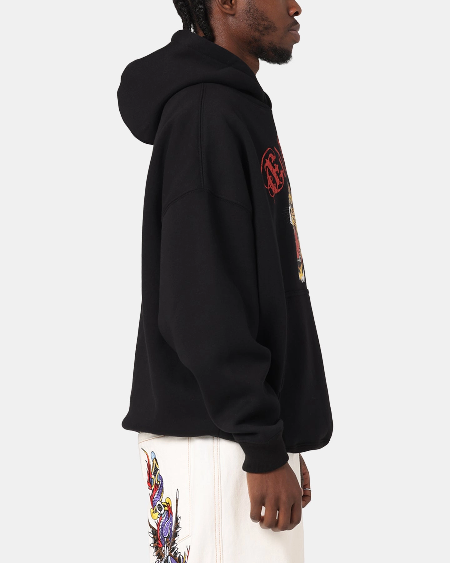 engineers Elastic Free Comfort Trim Ed Hardy Tiger Wrath Hoodie Black
