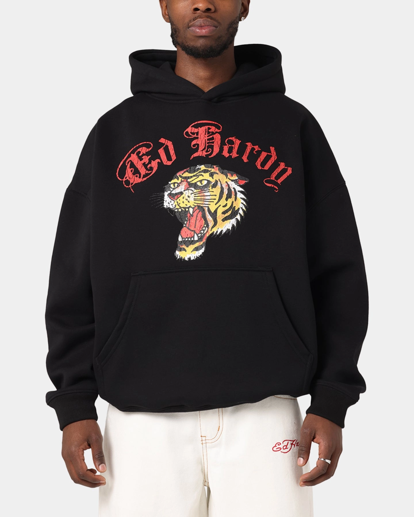 Ed Hardy Tiger Wrath Hoodie Black Lockdown Grip Law - enforcement - applicable