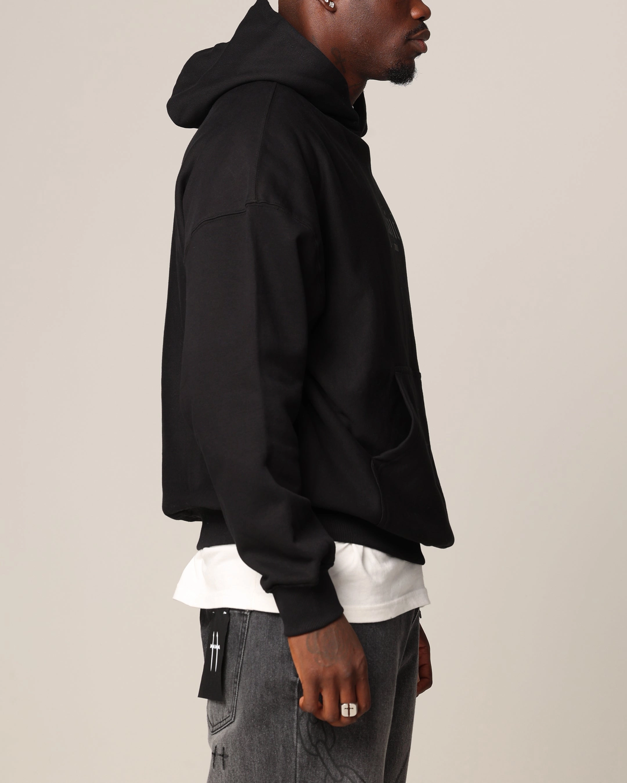 Saint Morta Rebirth Premium Hoodie Black Planner monochromatic