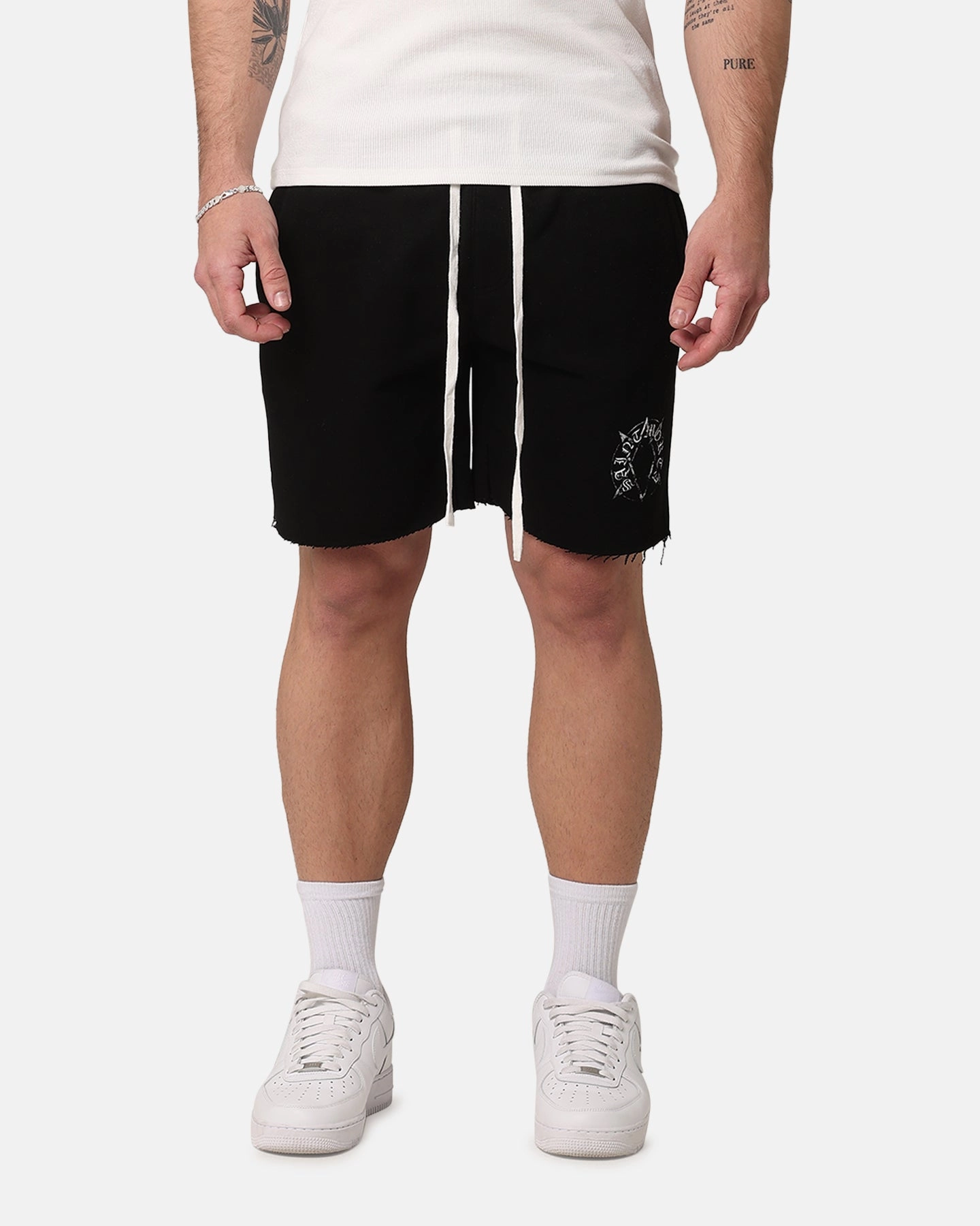 Go Soft Tennis wear Saint Morta Occult Sweat Shorts Black/White