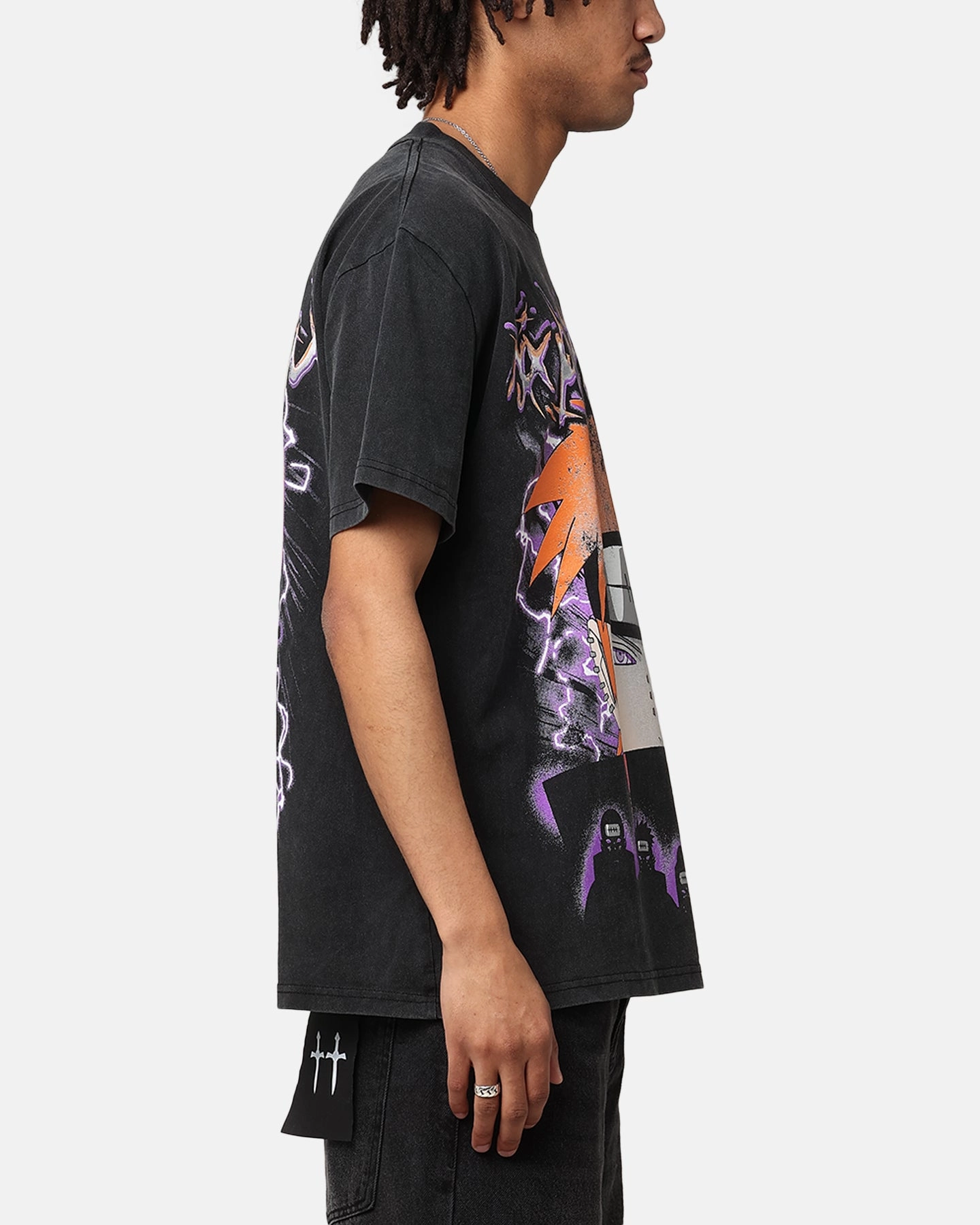 sports activity Non Restrictive Silhouette Goat Crew X Naruto Six Paths Of Pain Heavy T-Shirt Vintage Black