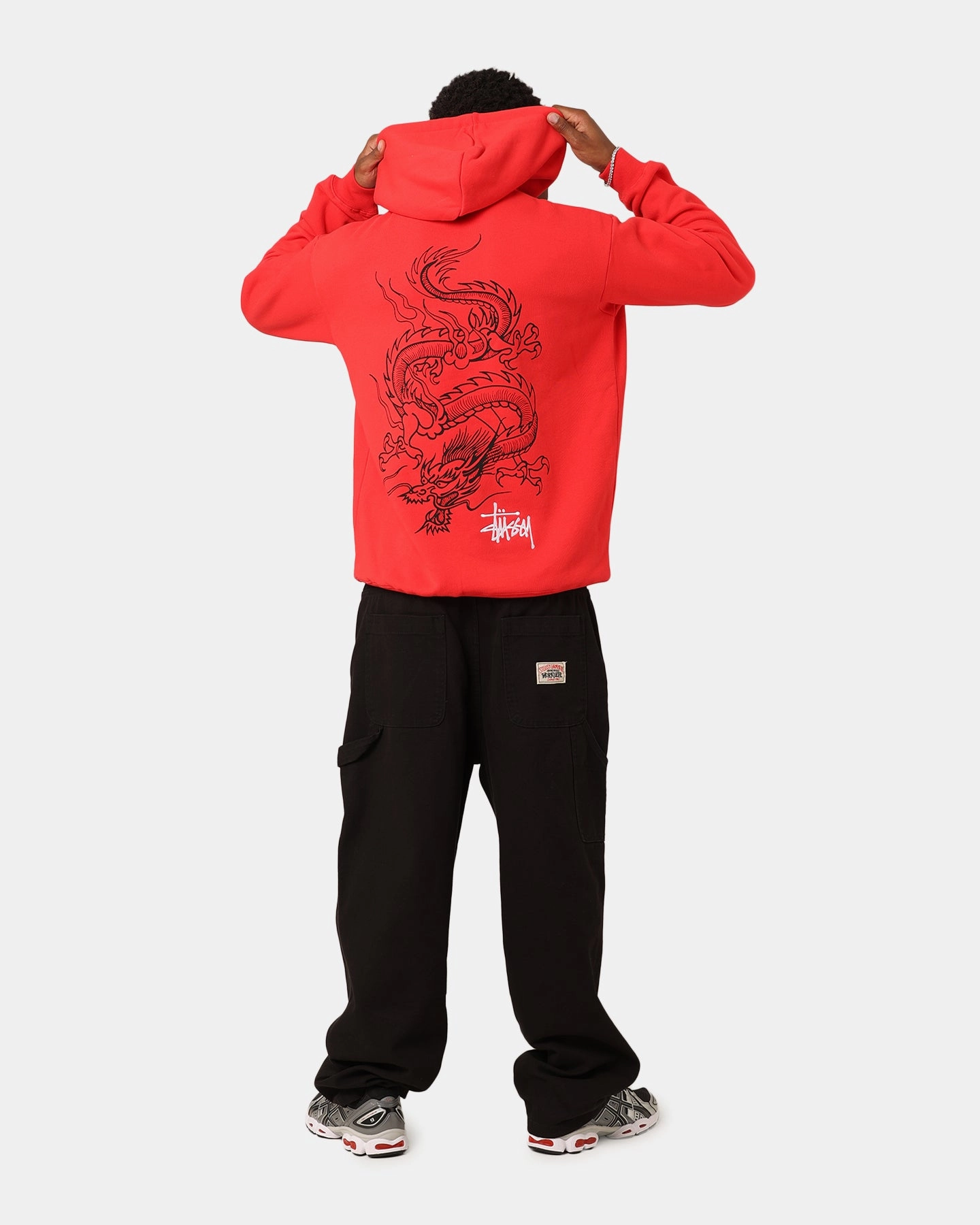 St??ssy Dragon Hoodie Pigment Red Poise
