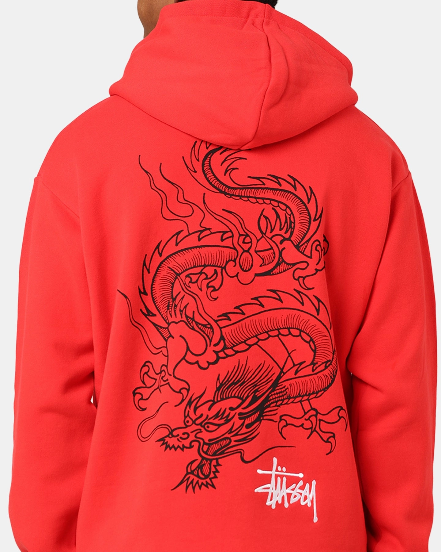 St??ssy Dragon Hoodie Pigment Red Win