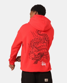High Collar Fit St??ssy Dragon Hoodie Pigment Red