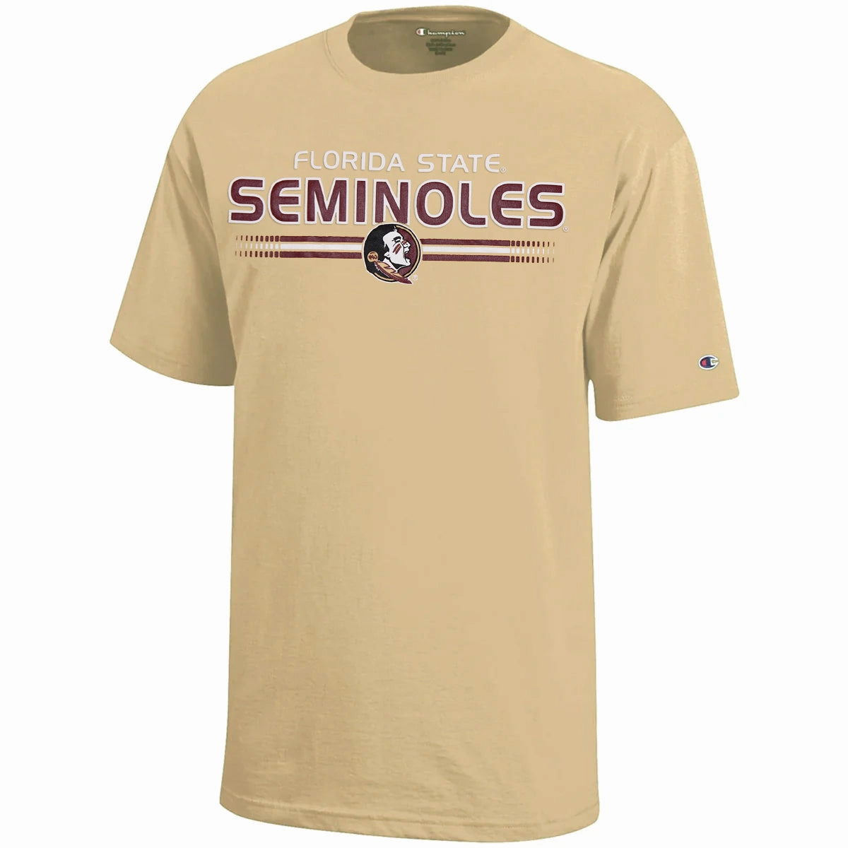 Champion Youth Florida State Seminoles/Seminole Logo Short Sleeve T-shirt - Vegas Gold Odor Control Finish Casual Layer
