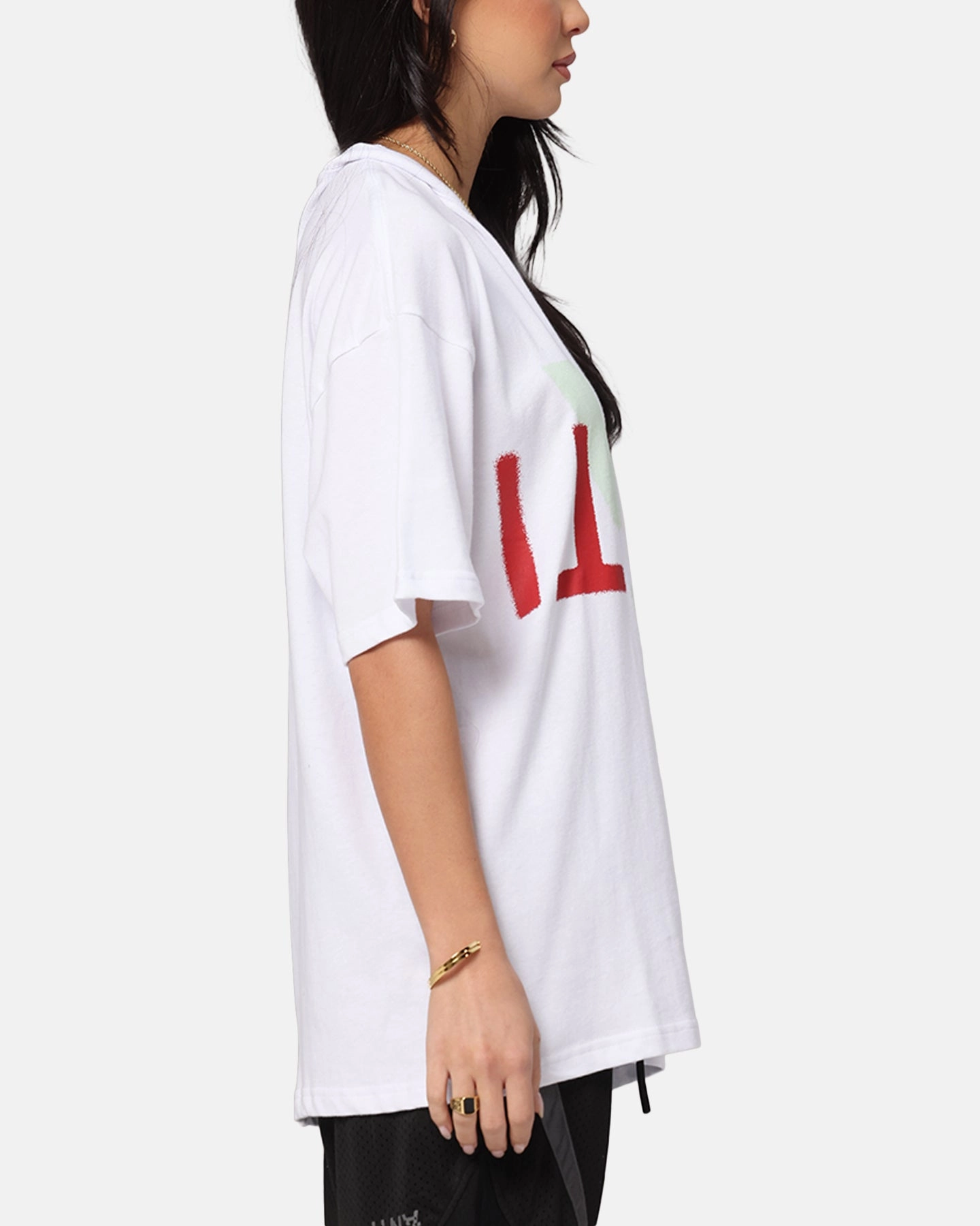 The Anti Order Echo Spray Drop Shoulder T-Shirt White Stretchable Collar Band hypoallergenic material