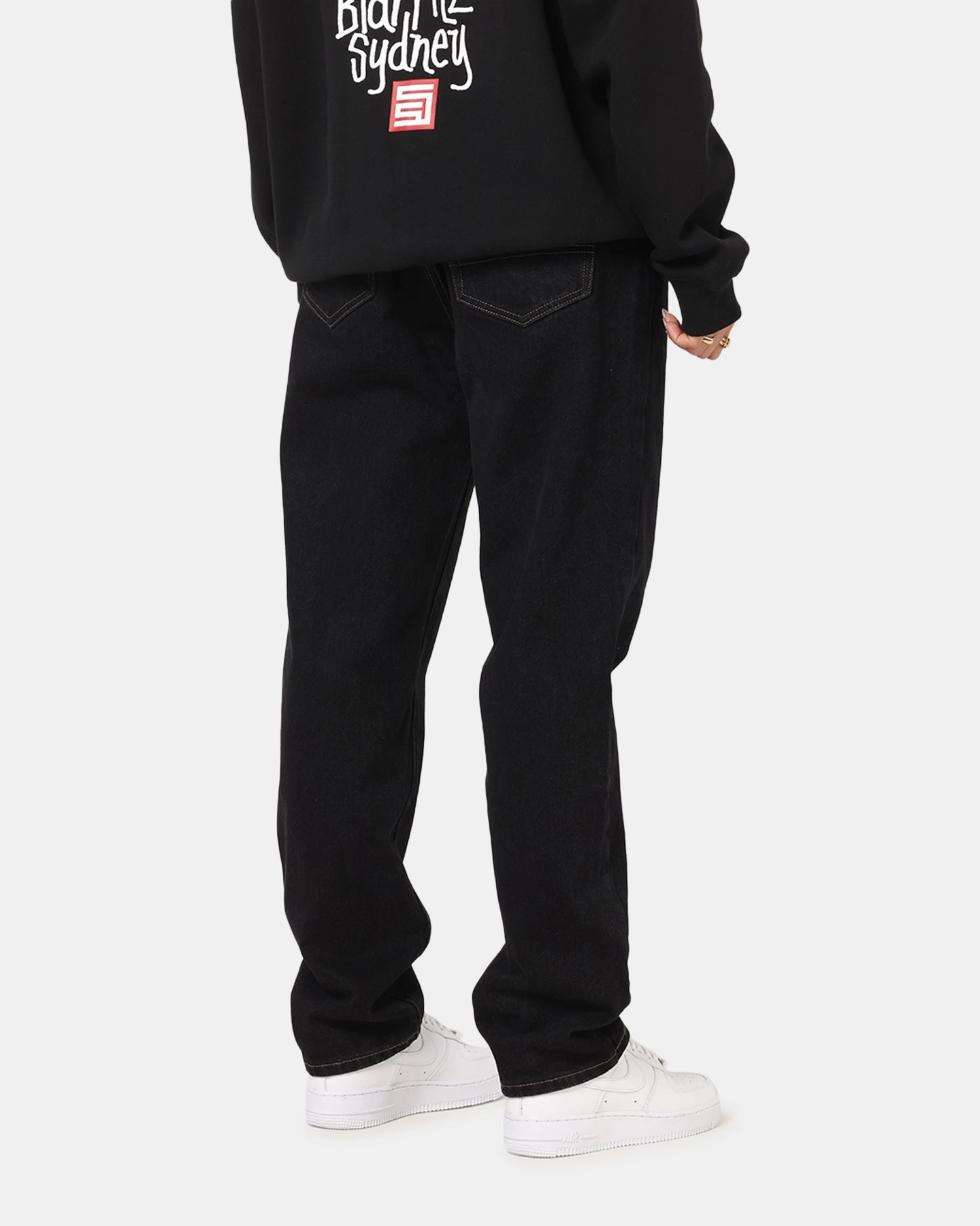 Outfit Base S Double Denim Standard Jeans Black Rinse