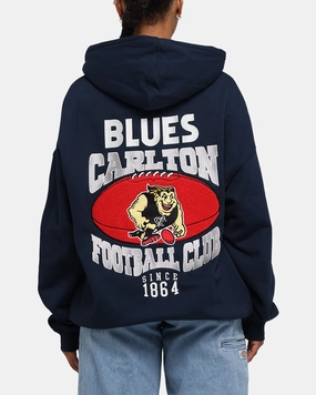 Primaloft Insulation Durable Outer Layer Mitchell & Ness Carlton Blues Team Hoodie Navy