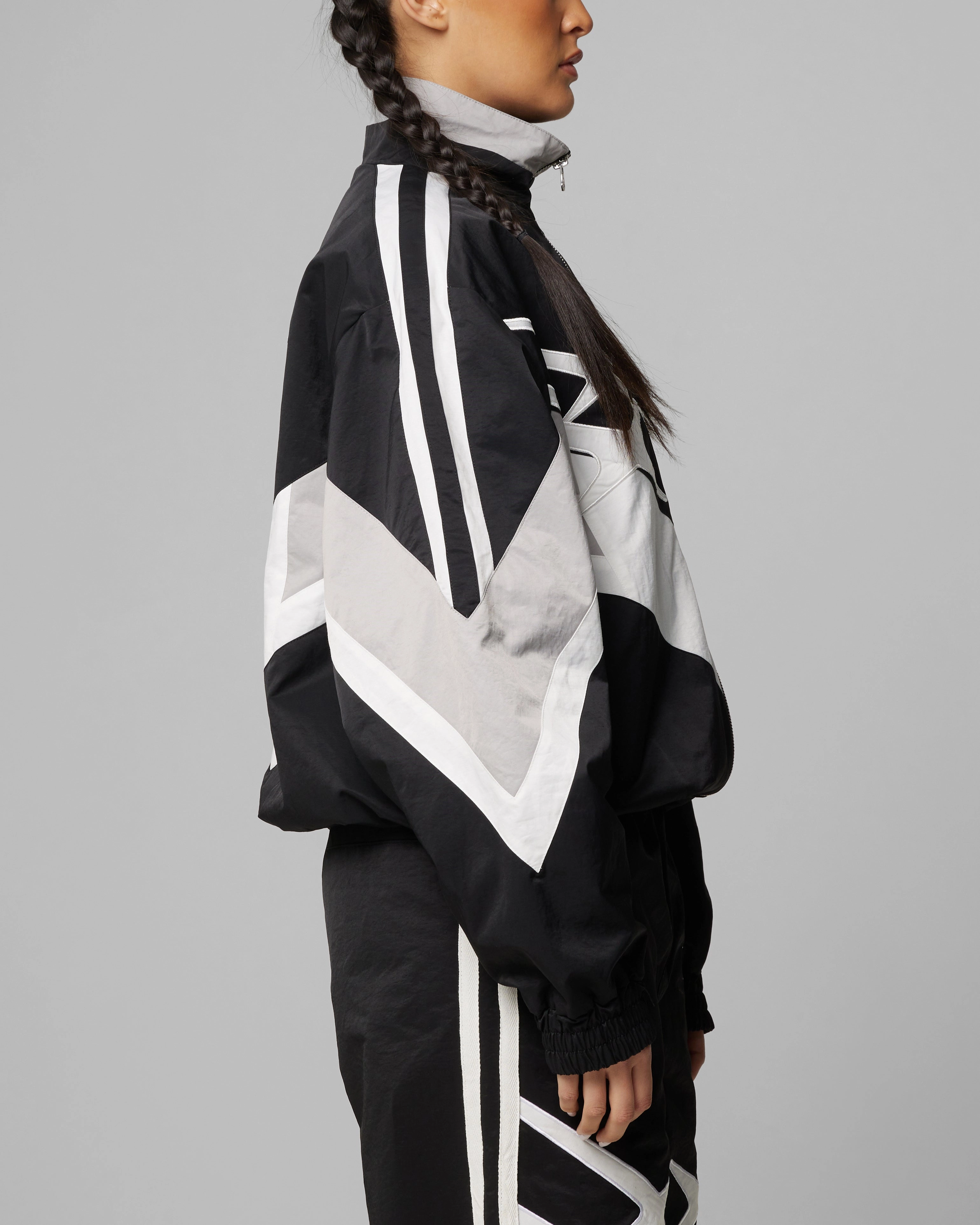 Fashionable Shield Poise Loiter Hybrid Track Jacket Black/Grey