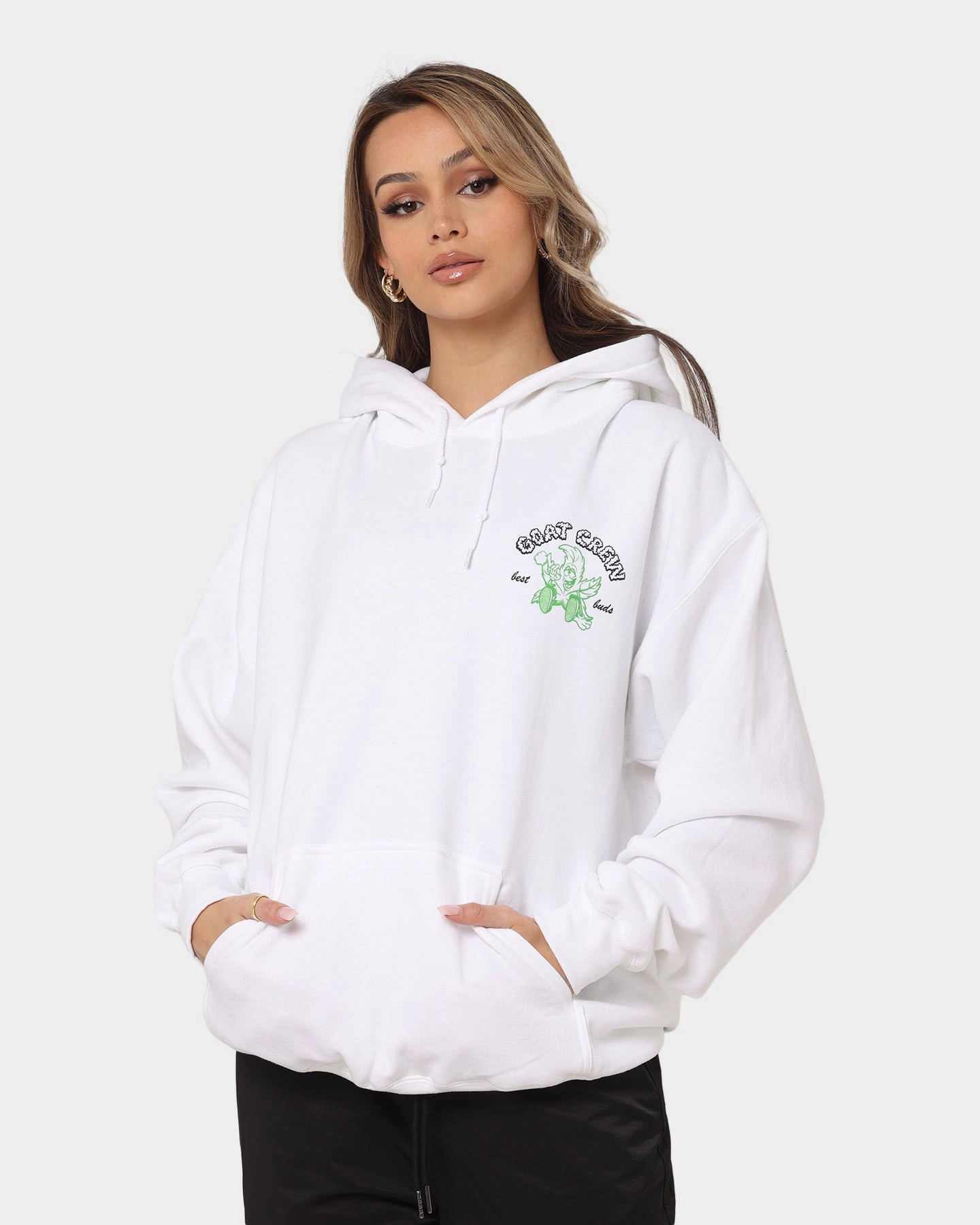 Goat Crew Best Buds Hoodie White Rain Fit