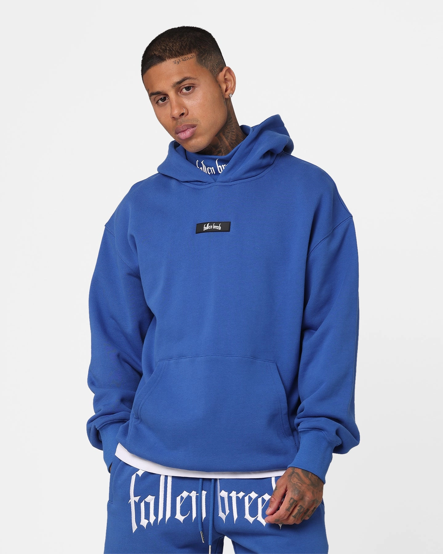Fallen Breed Signature Logo Hoodie Sapphire Blue Breathable Material Discount