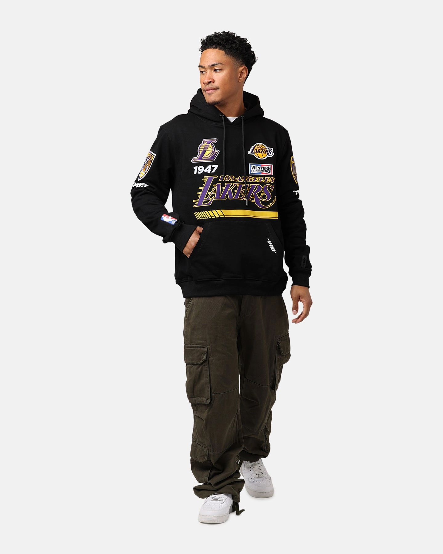 Pro Standard Los Angeles Lakers Fast Lane Hoodie Black Athletic Wear Elderly