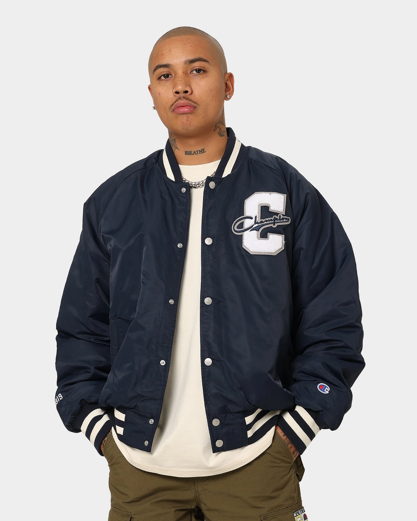 Champion Collegiate Heritage Letterman Jacket Navy regular