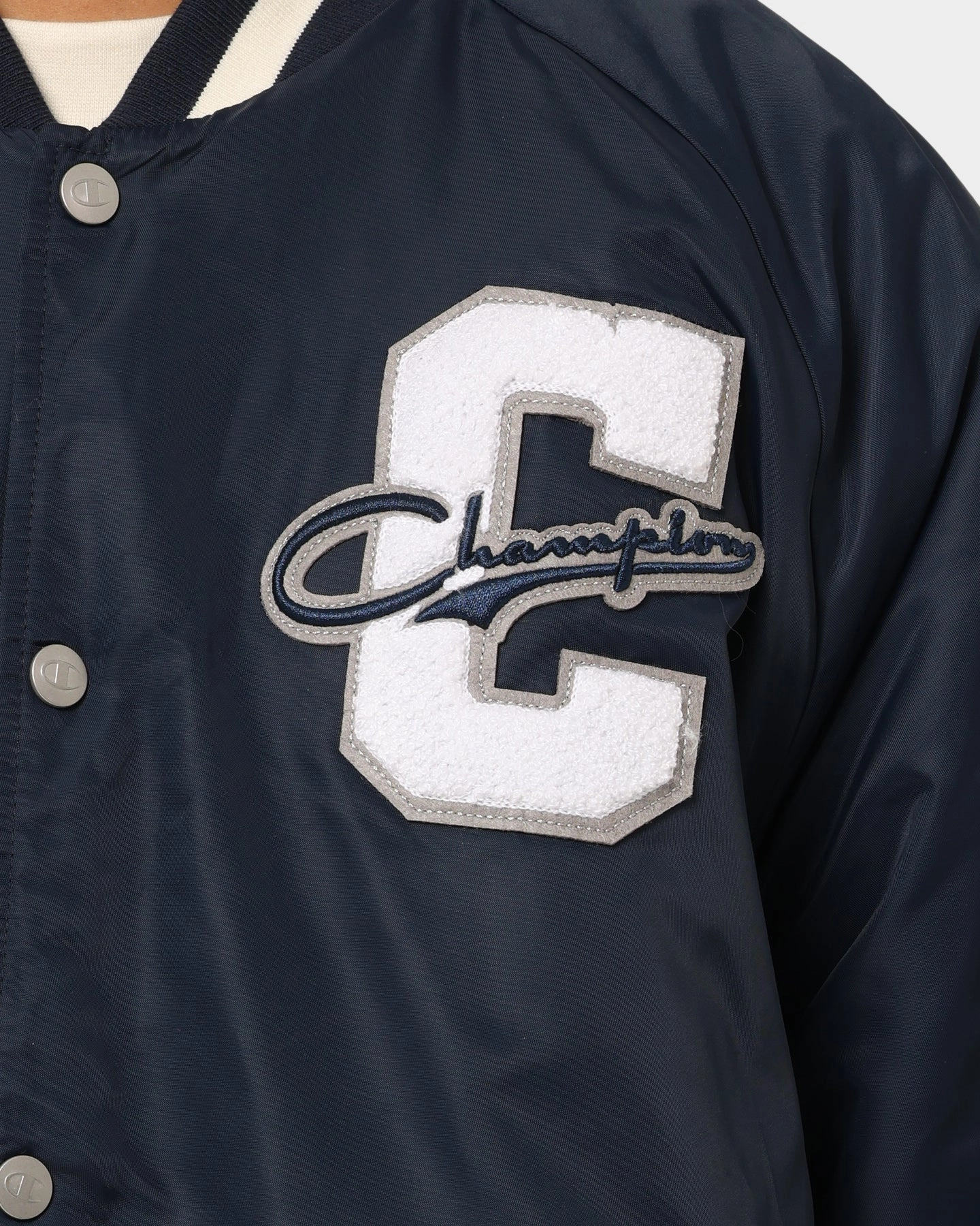 Champion Collegiate Heritage Letterman Jacket Navy Pilates