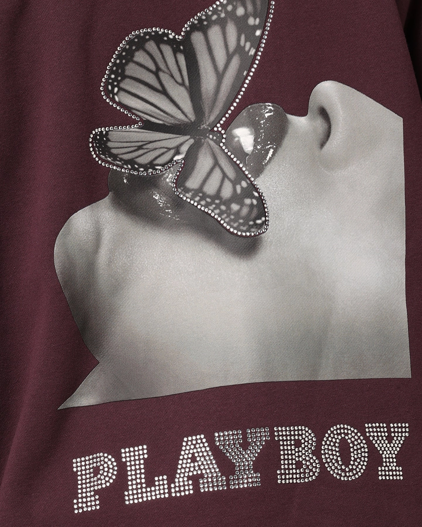Non Irritating Collar Four Way Stretch Material Playboy Diamant?? Hoodie Plum