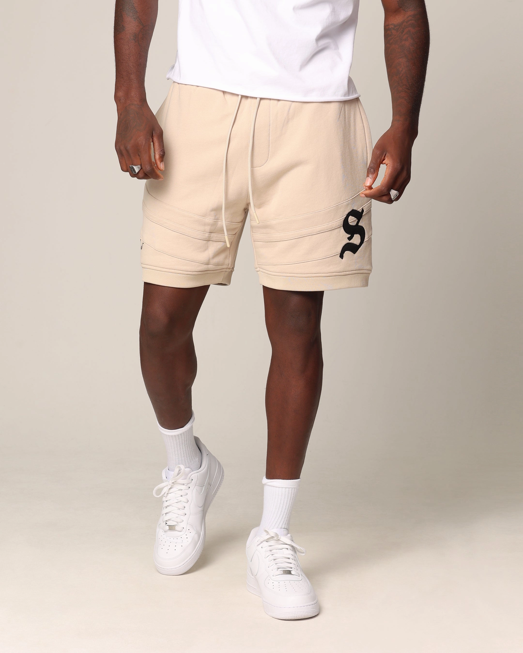 Soft Waist multiple pockets Saint Morta Homebase Fleece Shorts Stone