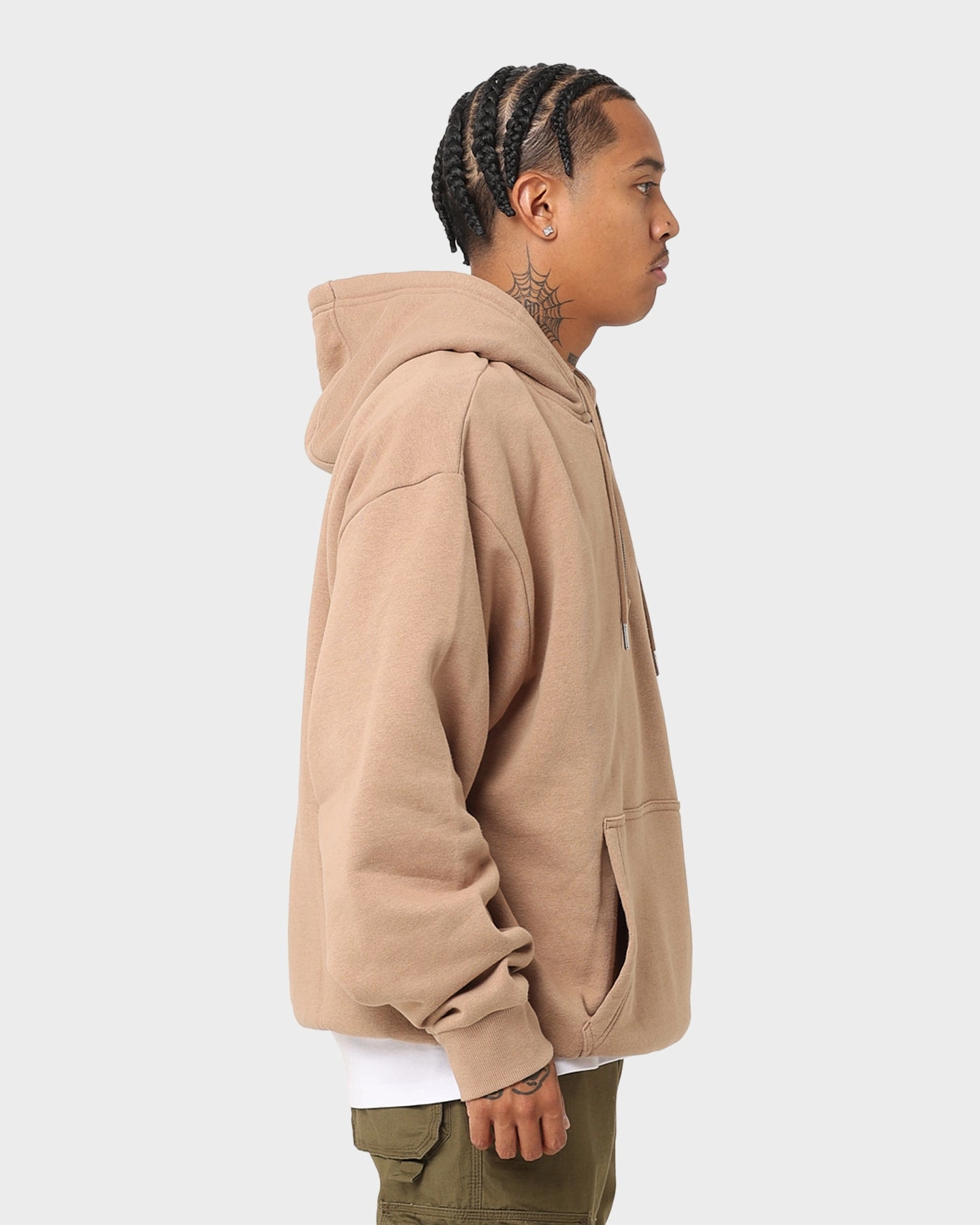 Free Motion Design Stage New Era New York Yankees Quarter Zip Sleeve Script Hoodie Khaki/Black