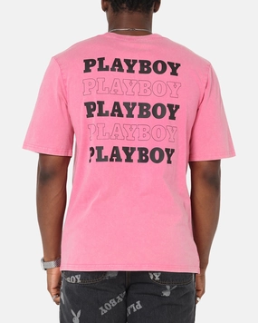 Unisex versatility Lightweight Feel Playboy Stack Washed T-Shirt Washed Raspberry