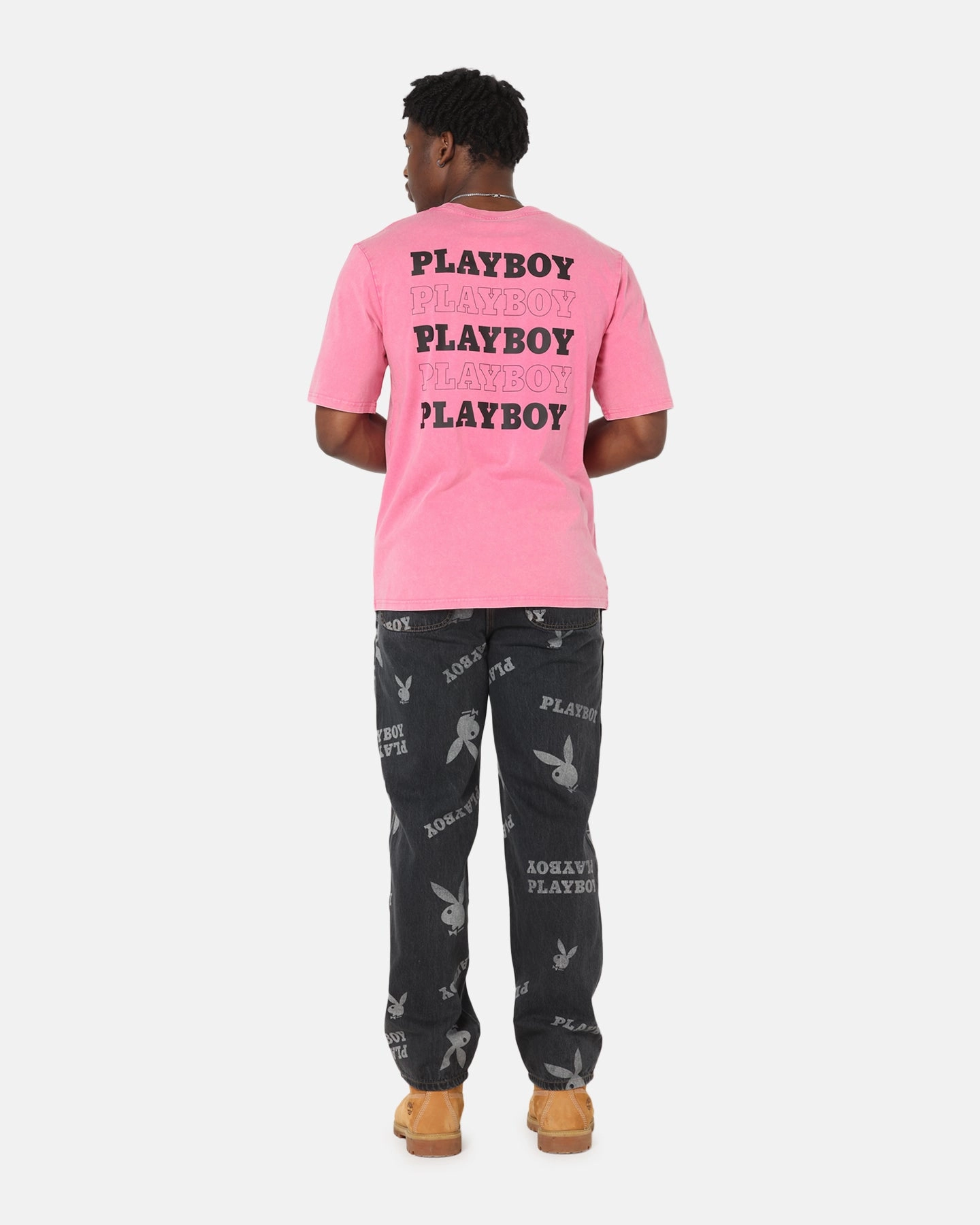 Playboy Stack Washed T-Shirt Washed Raspberry Sustainable Dye Process