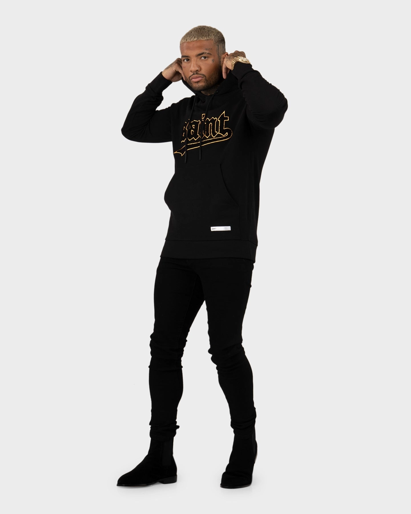 suitable for cultural festivals Saint Morta Westside New Age Hoodie Black/Gold