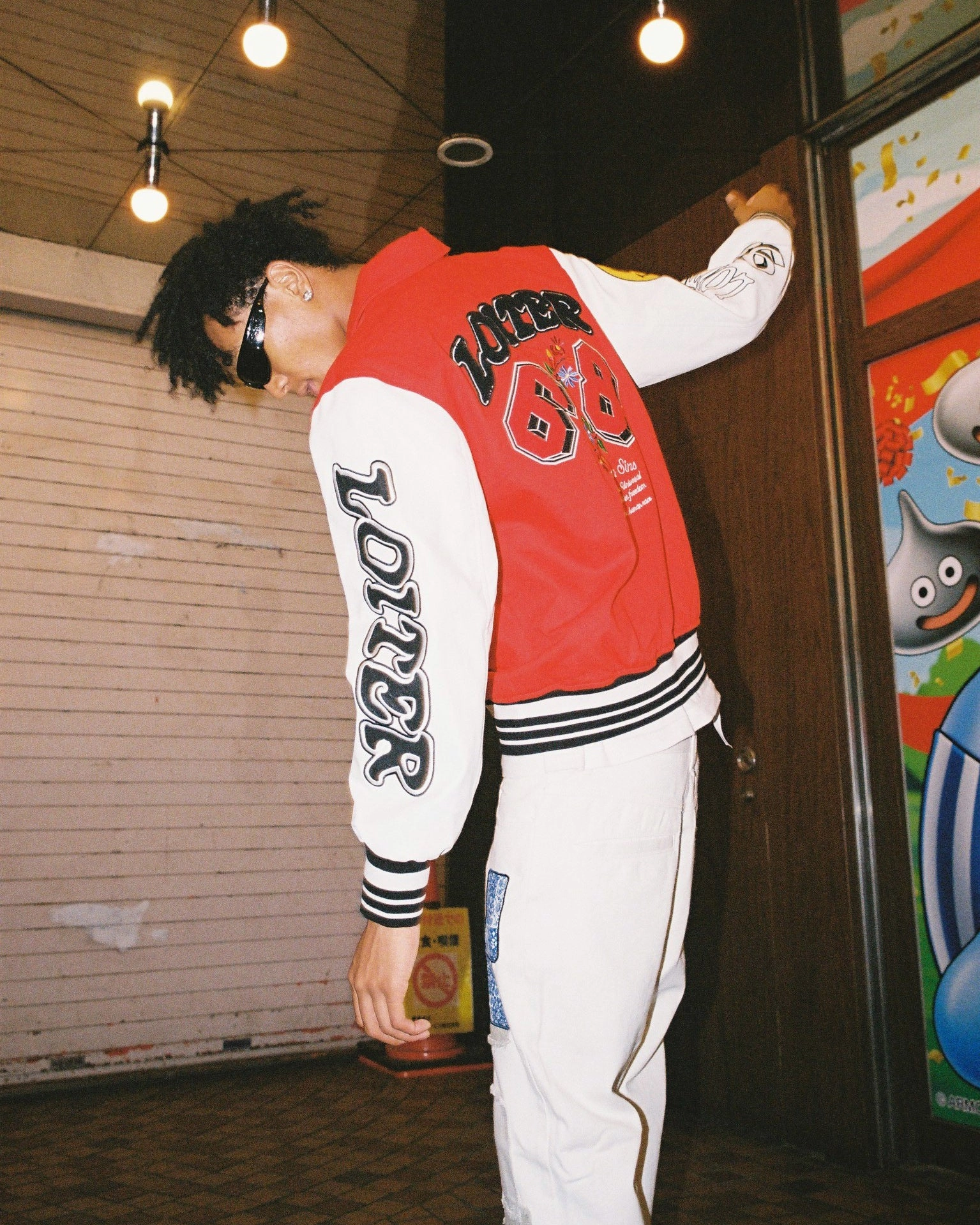 Persist Formal Style Loiter Flaws Varsity Jacket Red/Off White