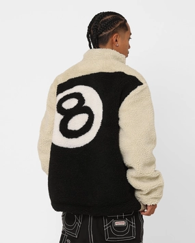 Stussy Ball Fleece Reversible Jacket Cream/Black museum