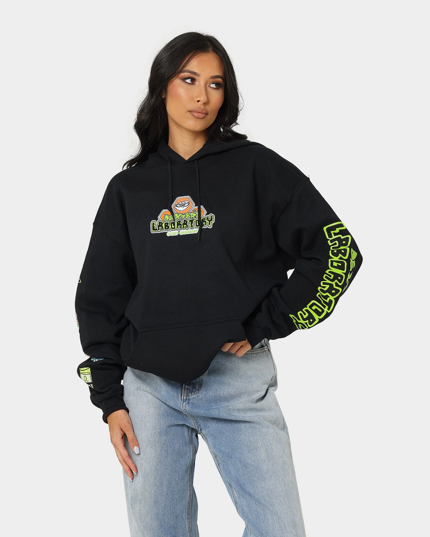 American Thrift Dexter Vintage Hoodie Black Retro